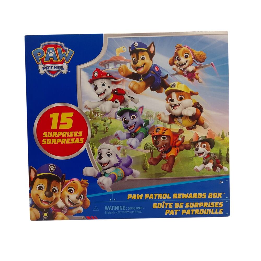 NIB PAW Patrol Rewards Box Gift Pack Set 15 Surprises Mini Figures Vehicle